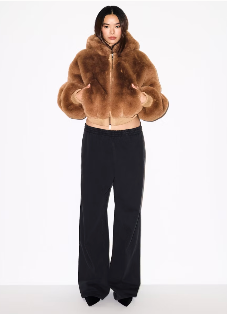 Coffee Fur Zip Jacket