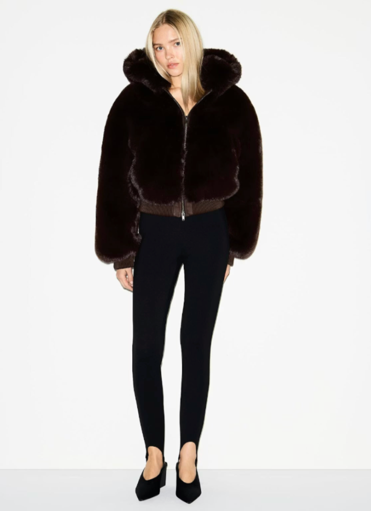 Chocolate Fur Zip Jacket
